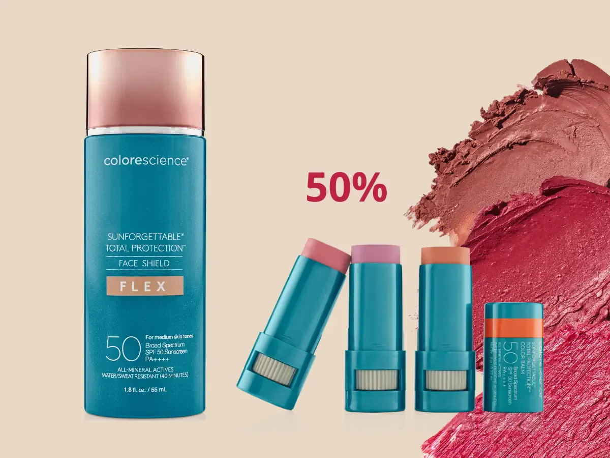 Kjøp valgfri Face Shield Flex SPF 50 og få halv pris på Color Balm SPF 50